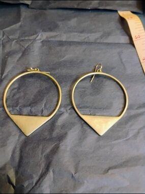 3 For $15 - Silver Geometric Hoop Drop Earrings